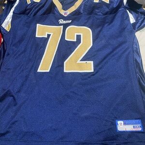 Men's CHRIS LONG #72 St. Louis RAMS Reebok Blue Jersey XXXL